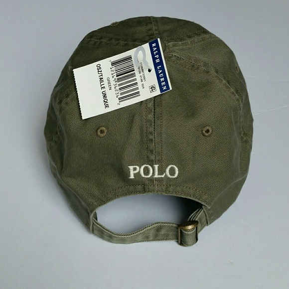 NEW Unisex Polo Ralph Lauren Hat Olive Green - Picture 3 of 3